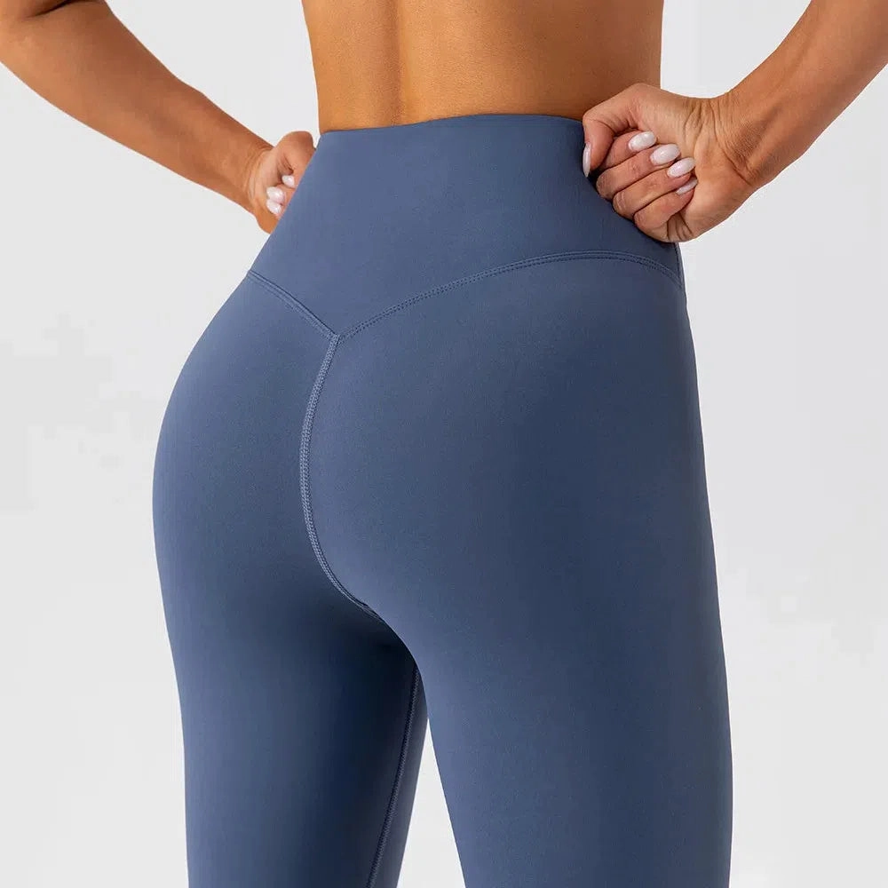 New Design High Waist Female Yoga Leggings Suit Soft Stretchy Sports Pants for Running and Outdoor Activities