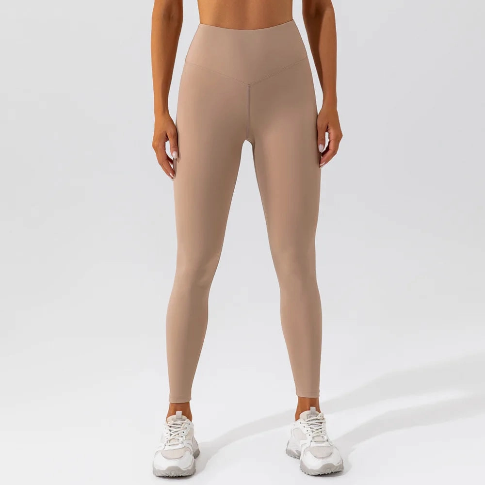 New Design High Waist Female Yoga Leggings Suit Soft Stretchy Sports Pants for Running and Outdoor Activities