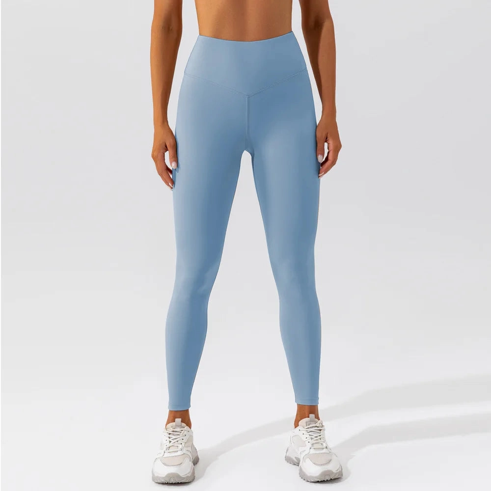 New Design High Waist Female Yoga Leggings Suit Soft Stretchy Sports Pants for Running and Outdoor Activities