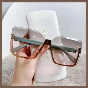 New European And American Style Half-frame Metal Sunglasses