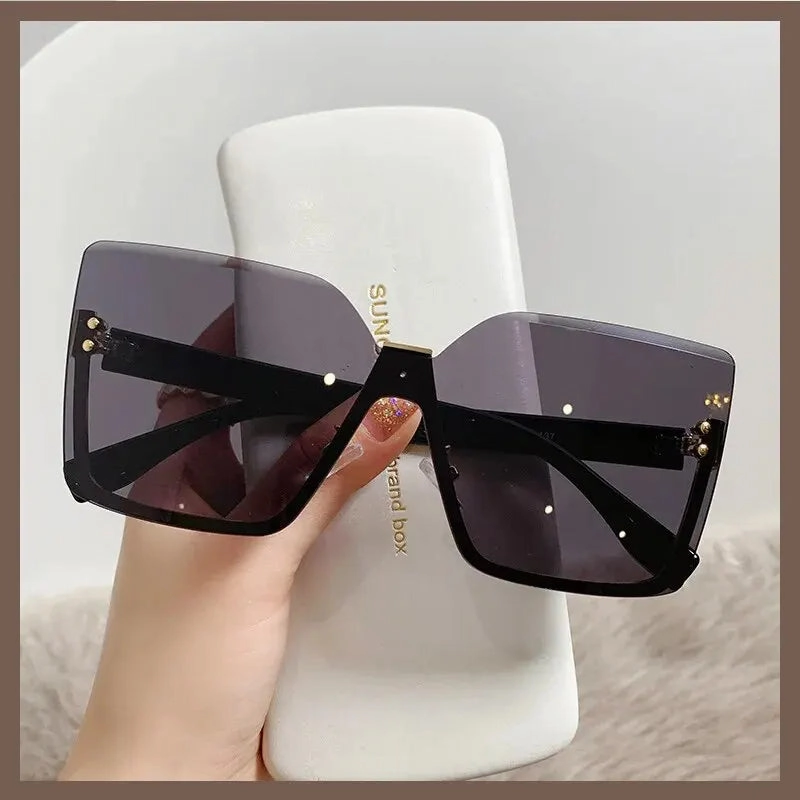 New European And American Style Half-frame Metal Sunglasses