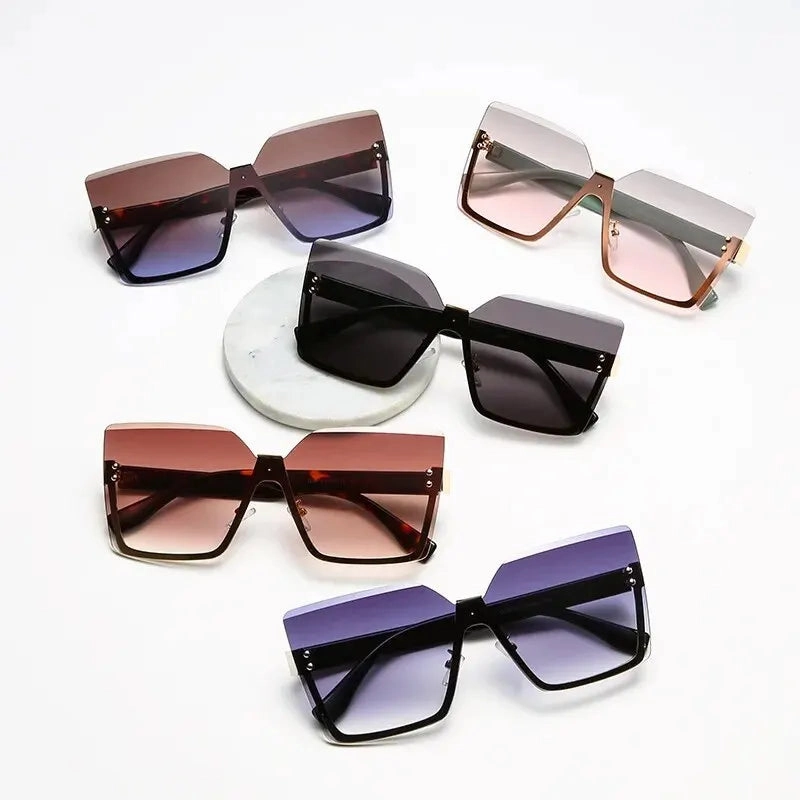New European And American Style Half-frame Metal Sunglasses