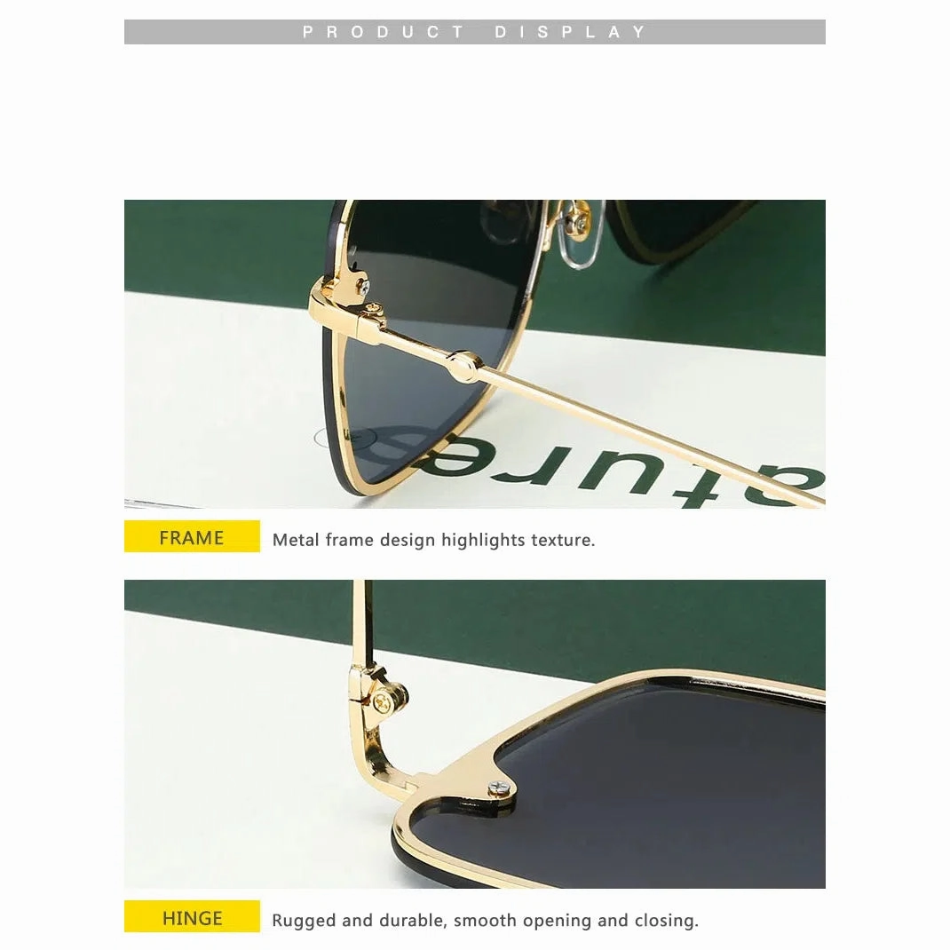 New Fashion Lady Oversize Rimless Square Bee Sunglasses UV400