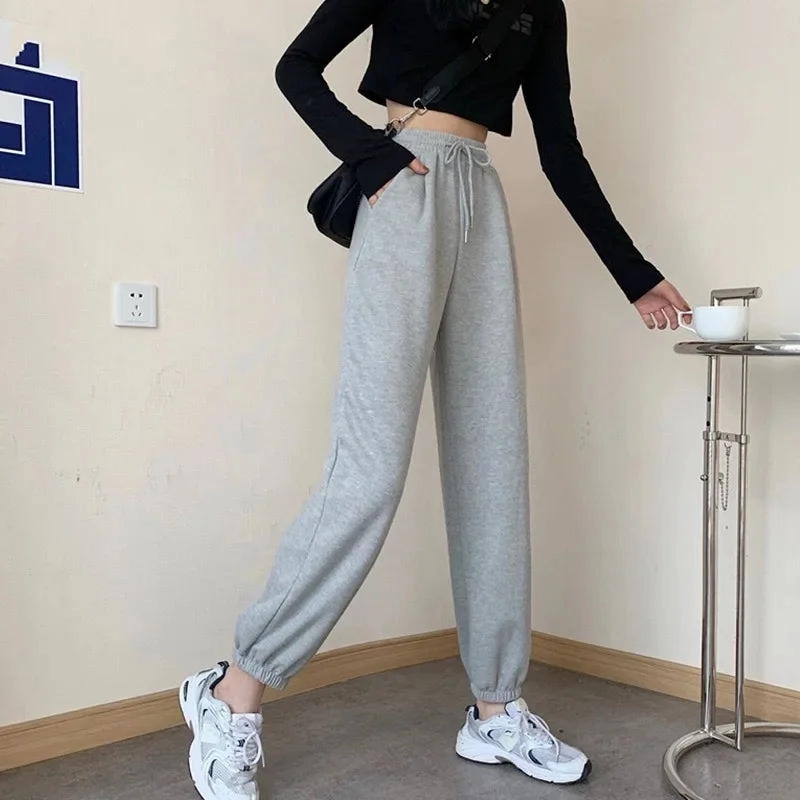 New Joggers Sports Hip Hop Running Pants Drawstring Women