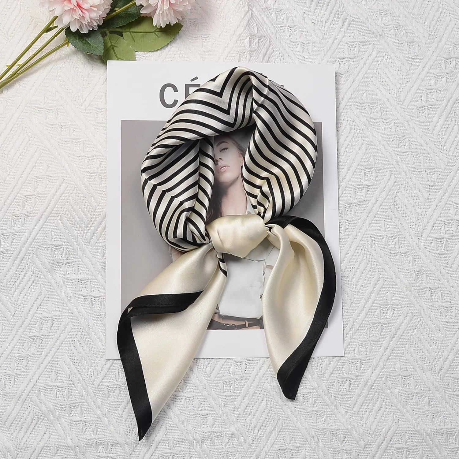 New Lady Girl 70*70cm Silk Satin Hair Scarf for Women