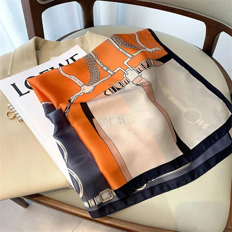 New Lady Girl 70*70cm Silk Satin Hair Scarf for Women