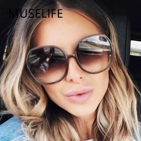 New Round Frame Sunglasses Women Retro Oversized Style