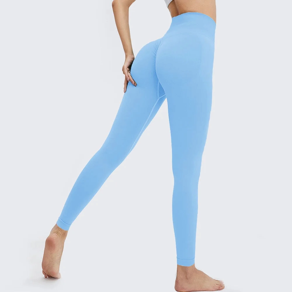 New Seamless Push Up Leggings High Waist Tummy Control Yoga Pants for Women Stretchy Fitness Tights Ankle Length Peach Butt Workout Gear