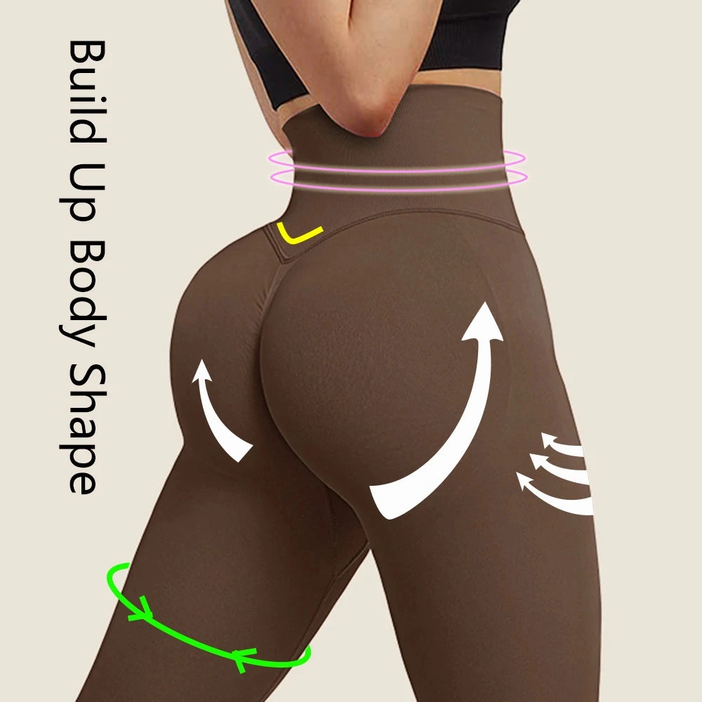 New Seamless Push Up Leggings High Waist Tummy Control Yoga Pants for Women Stretchy Fitness Tights Ankle Length Peach Butt Workout Gear