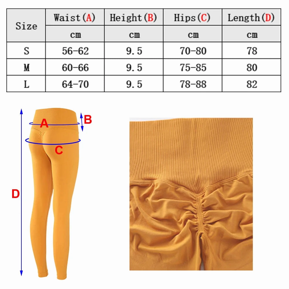 New Seamless Push Up Leggings High Waist Tummy Control Yoga Pants for Women Stretchy Fitness Tights Ankle Length Peach Butt Workout Gear