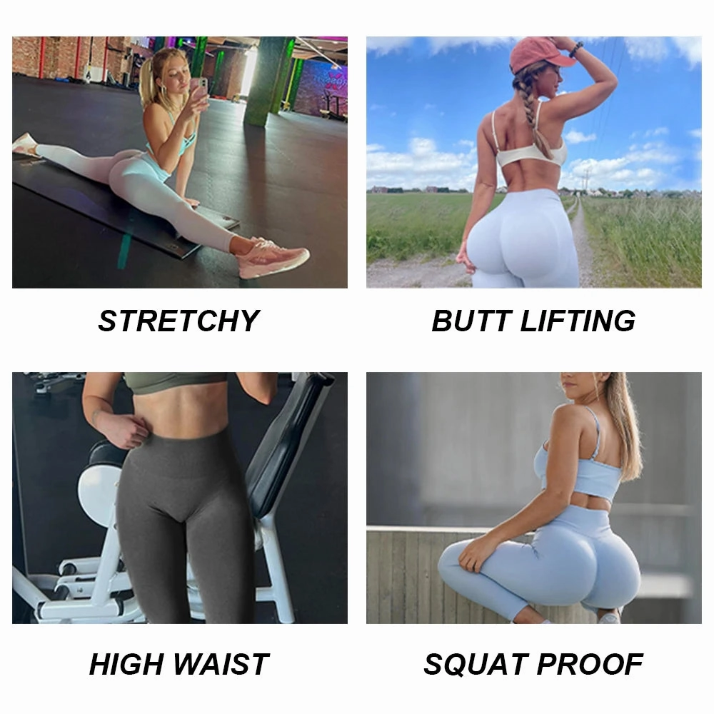 New Seamless Push Up Leggings High Waist Tummy Control Yoga Pants for Women Stretchy Fitness Tights Ankle Length Peach Butt Workout Gear