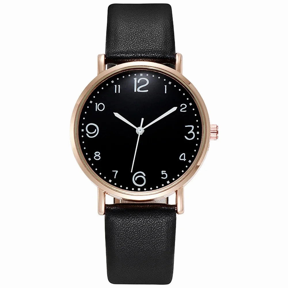 New Simple Vintage Digital Face Leather Belt Woman Watch