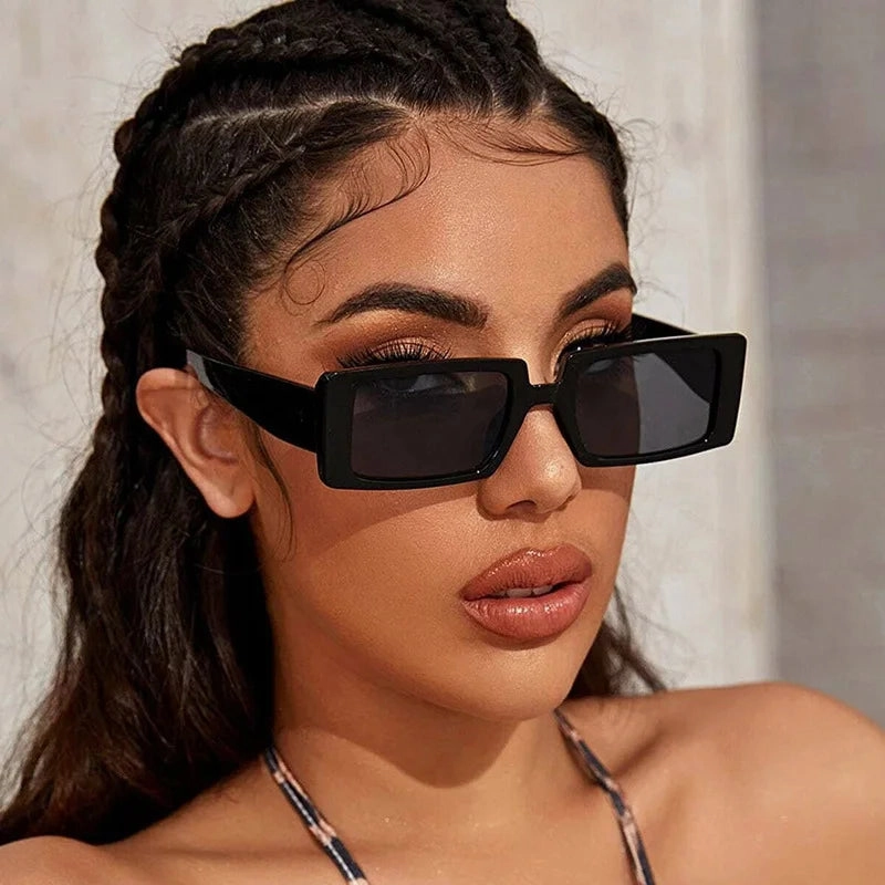 New Small Frame Rectangle Sunglasses Women's Fashion Jelly Color UV400 Eyewear for Summer Travel
