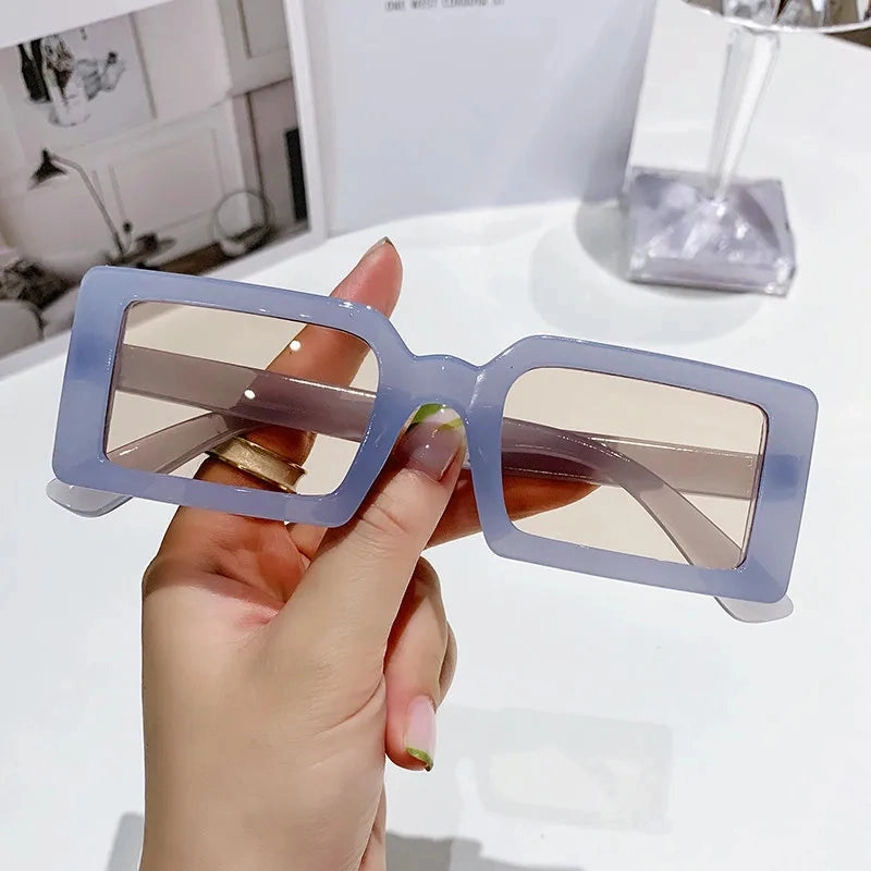 New Small Frame Rectangle Sunglasses Women's Fashion Jelly Color UV400 Eyewear for Summer Travel