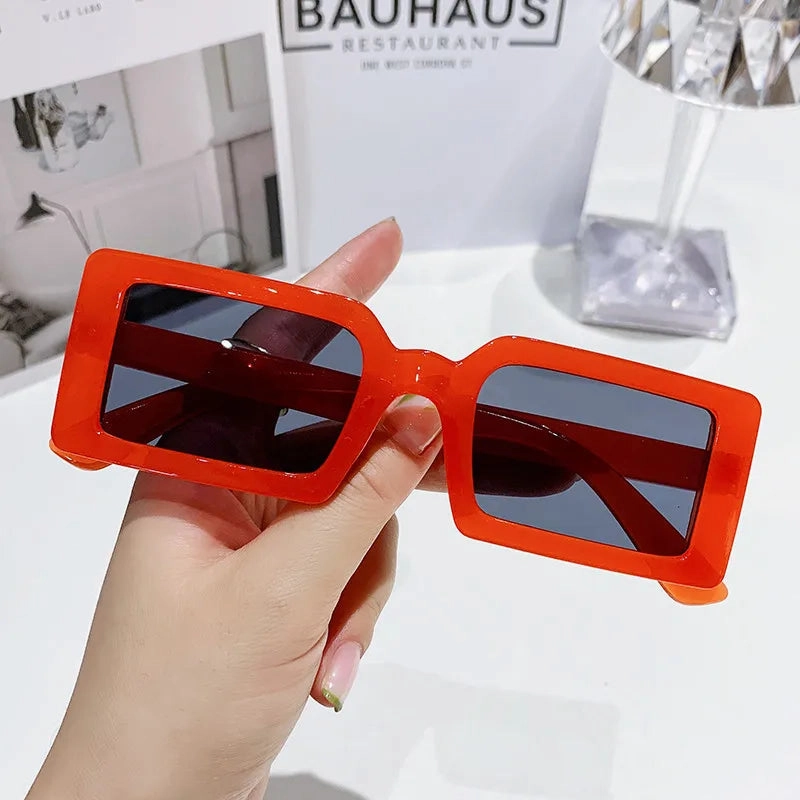 New Small Frame Rectangle Sunglasses Women's Fashion Jelly Color UV400 Eyewear for Summer Travel