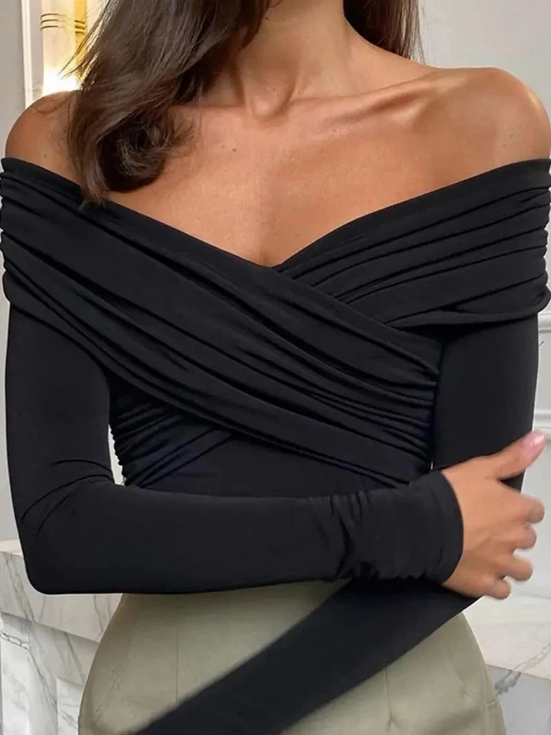 New Solid Sexy Off Shoulder Bodysuits Long Sleeve Rompers for Autumn Fashion Streetwear