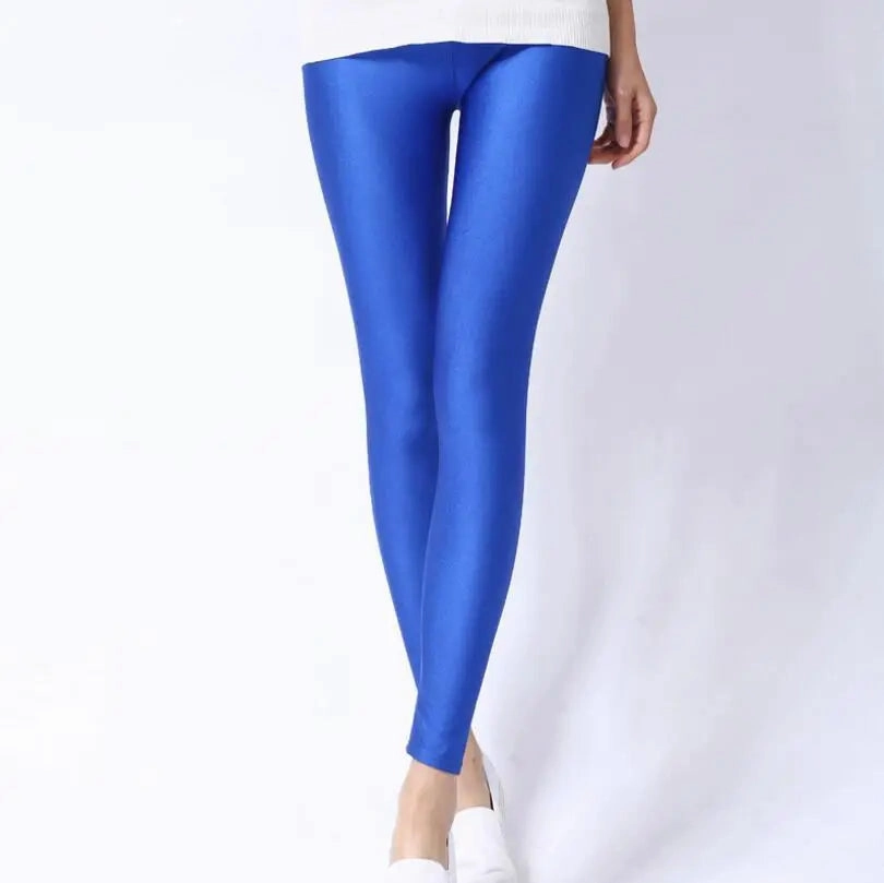 New Spring Solid Candy Neon Leggings for Women High Stretch Leggings for Comfort and Style