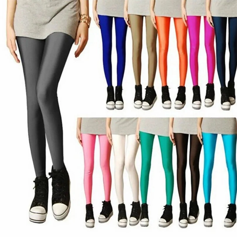 New Spring Solid Candy Neon Leggings for Women High Stretch Leggings for Comfort and Style