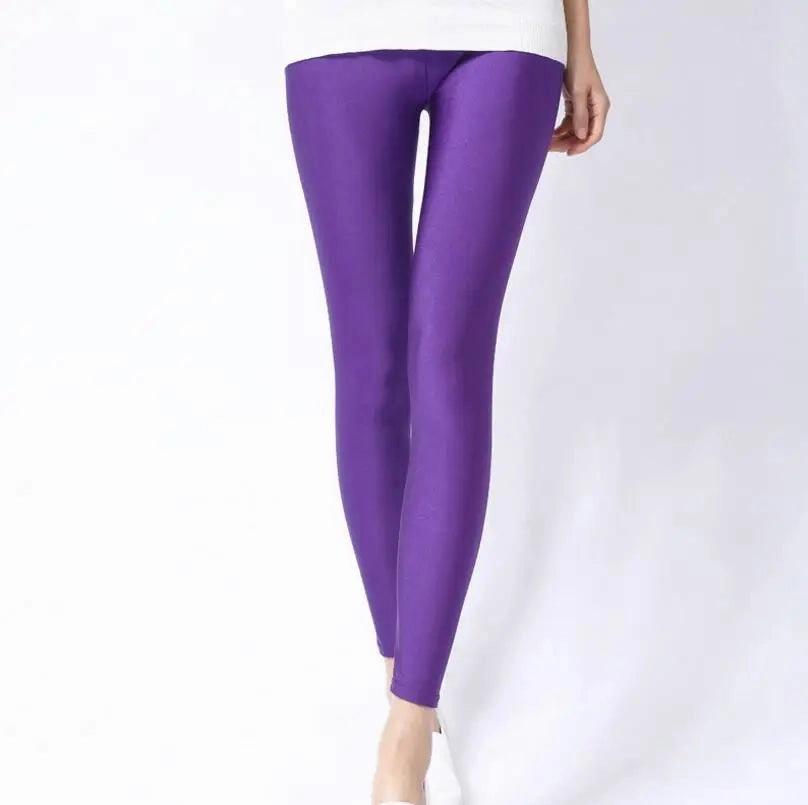 New Spring Solid Candy Neon Leggings for Women High Stretch Leggings for Comfort and Style