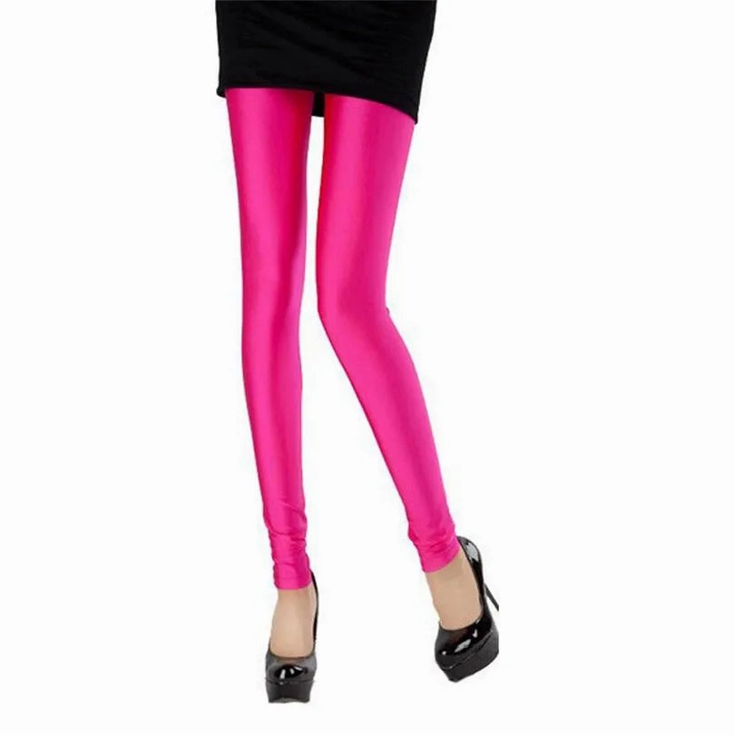 New Spring Solid Candy Neon Leggings for Women High Stretch Leggings for Comfort and Style