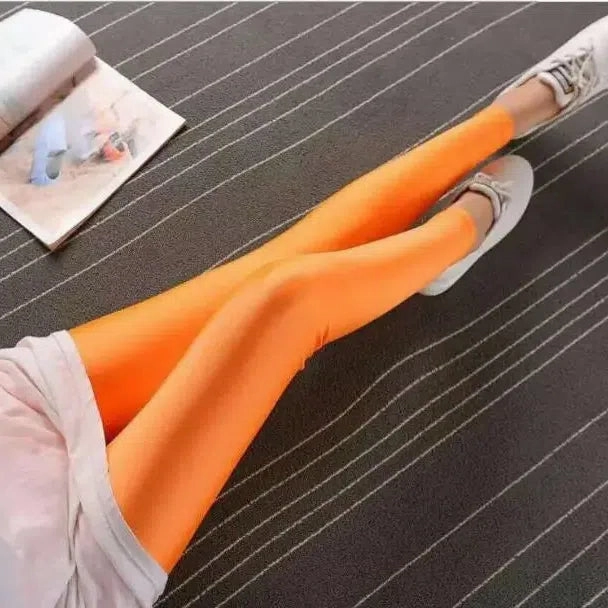 New Spring Solid Candy Neon Leggings for Women High Stretch Leggings for Comfort and Style