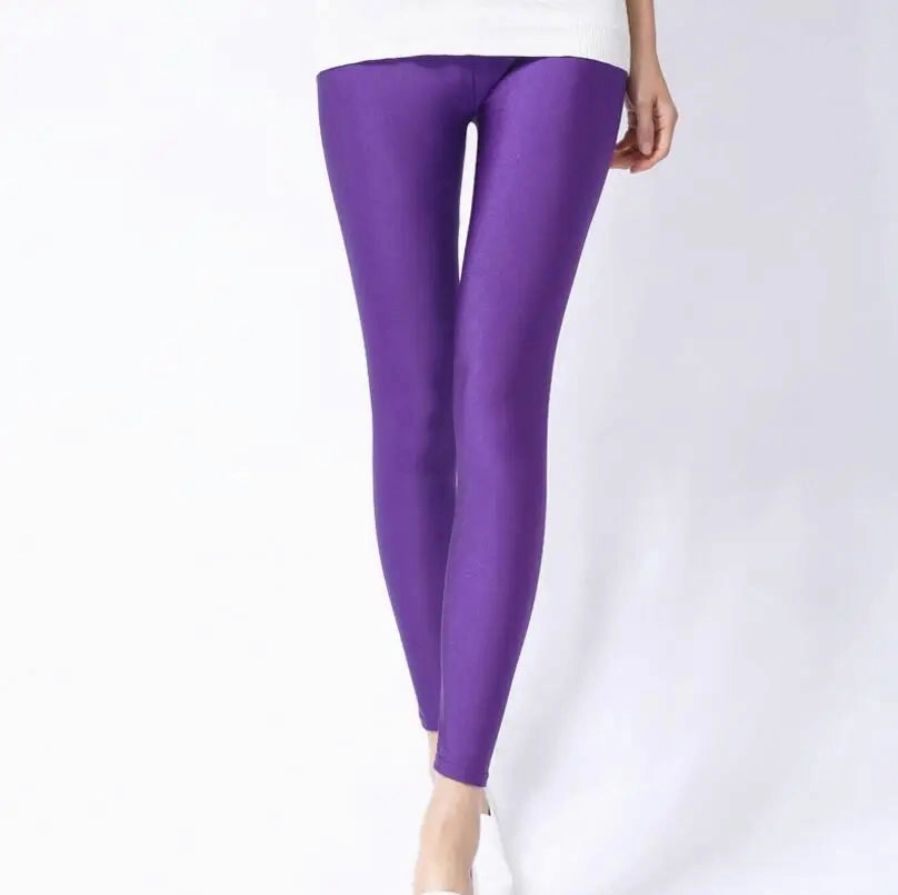New Spring Solid Candy Neon Leggings for Women High Stretch Leggings for Comfort and Style