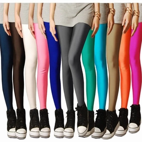New Spring Solid Candy Neon Leggings for Women High Stretch Leggings for Comfort and Style
