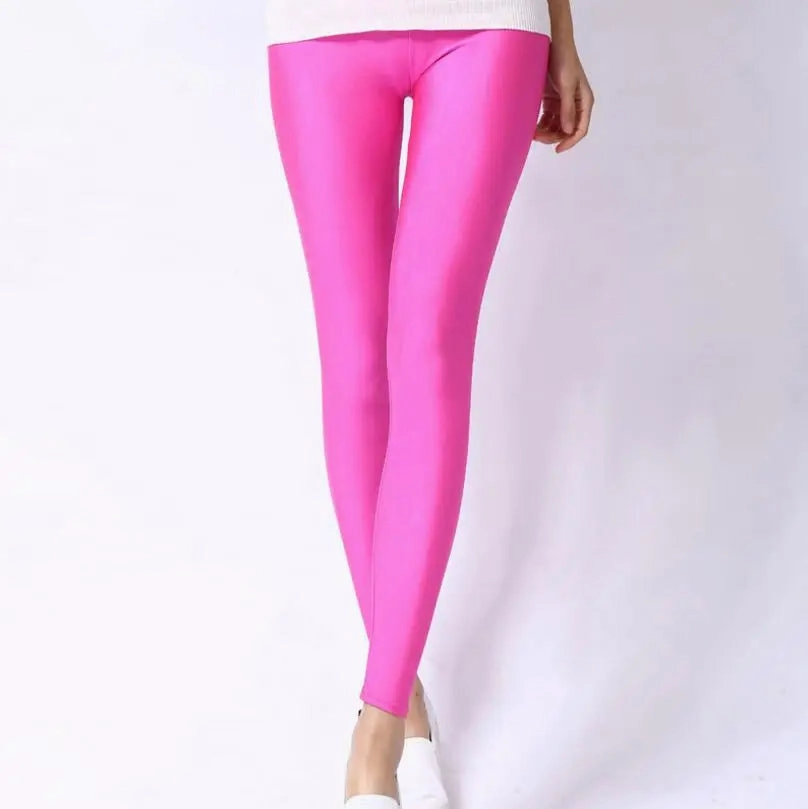 New Spring Solid Candy Neon Leggings for Women High Stretch Leggings for Comfort and Style