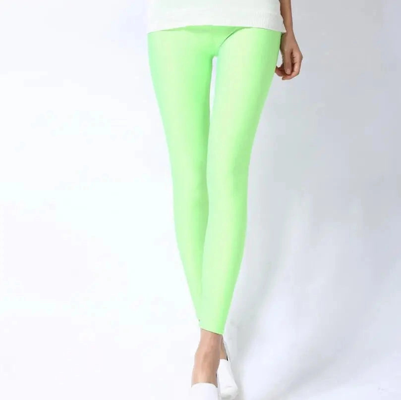 New Spring Solid Candy Neon Leggings for Women High Stretch Leggings for Comfort and Style