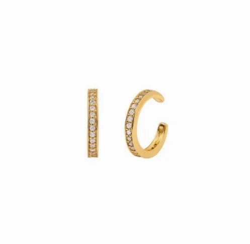New Stainless Steel Link Chain Hoop Earrings with Zirconia