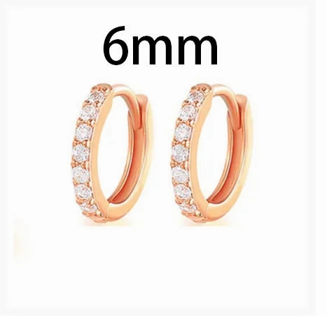 New Stainless Steel Link Chain Hoop Earrings with Zirconia