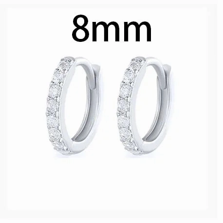 New Stainless Steel Link Chain Hoop Earrings with Zirconia