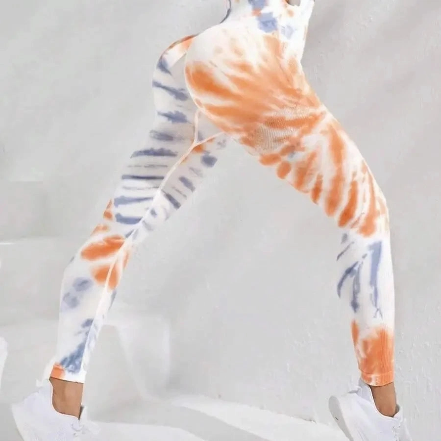 New Style Women Tie Dye Seamless Yoga Pants High Waist Leggings