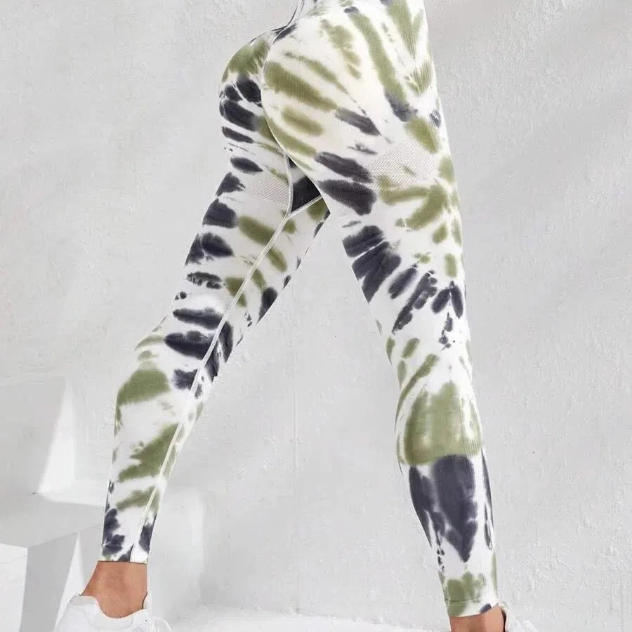 New Style Women Tie Dye Seamless Yoga Pants High Waist Leggings