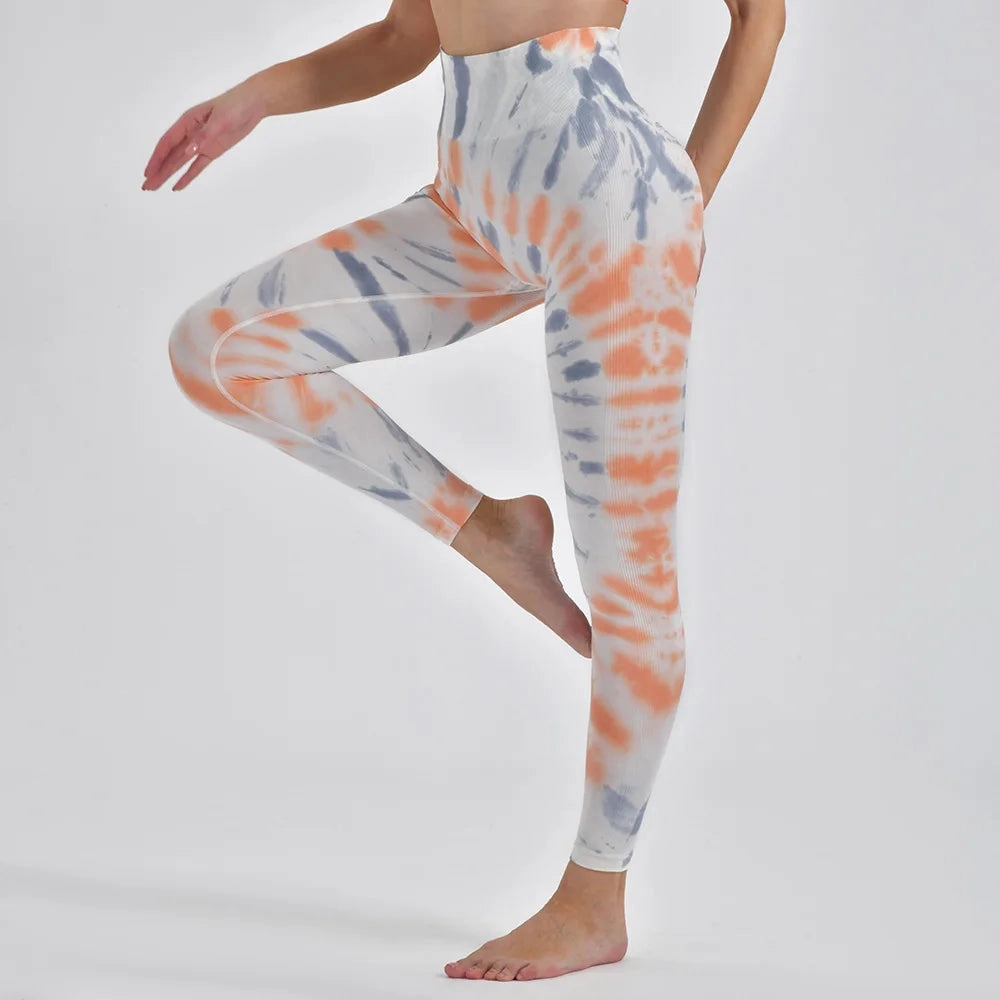 New Style Women Tie Dye Seamless Yoga Pants High Waist Leggings