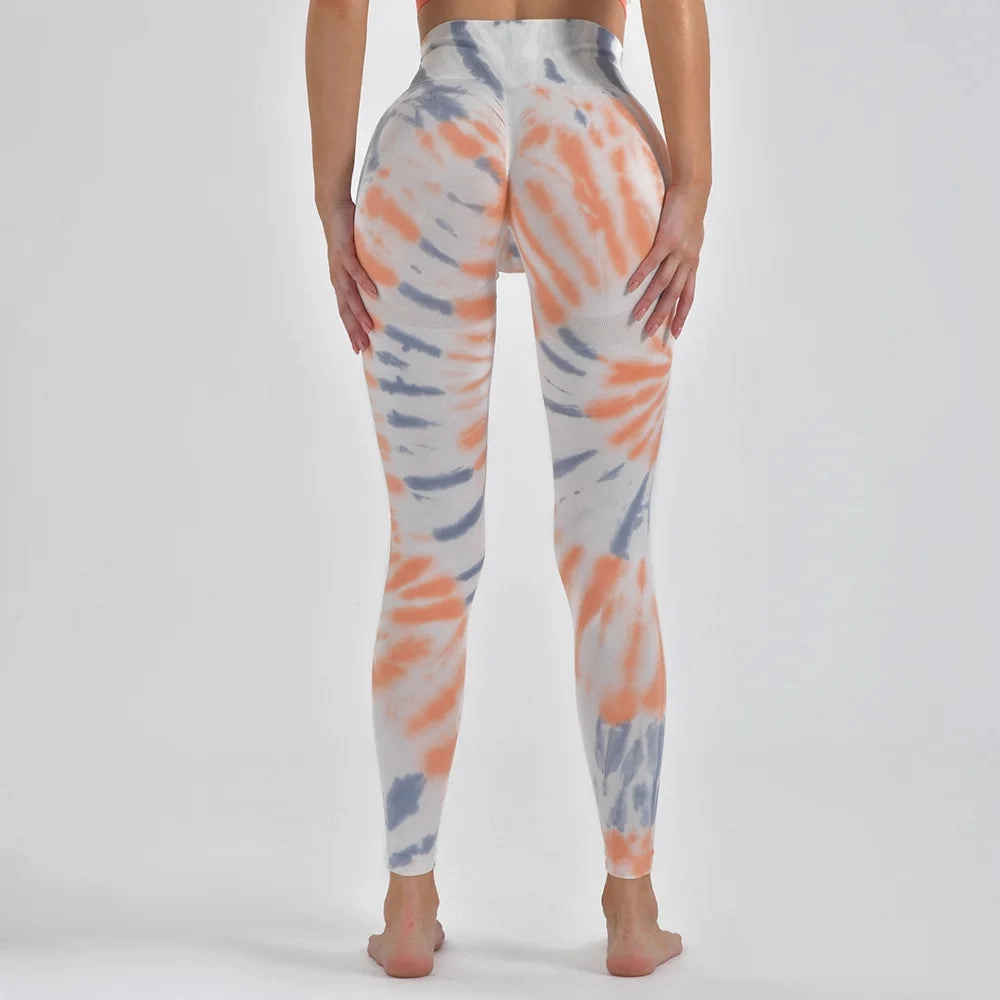 New Style Women Tie Dye Seamless Yoga Pants High Waist Leggings