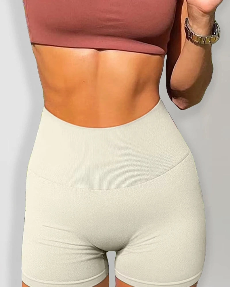 New Summer Seamless High-Waisted Yoga Sports Shorts for Women