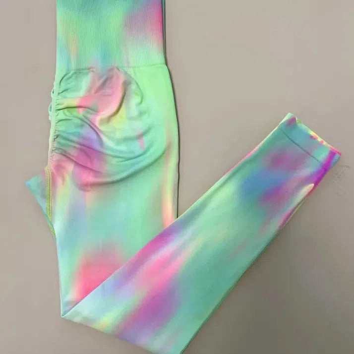 New Tiedye Gym Leggings High Waist Push Up Scrunch Pants