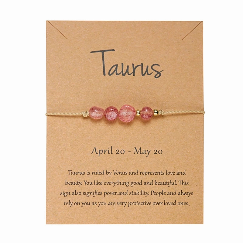 New Trendy 12 Constellation Couple Bracelets For Women Natural Stone Hand Woven Rope Bracelet Aries Taurus Friendship Jewelry