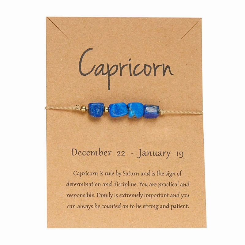 New Trendy 12 Constellation Couple Bracelets For Women Natural Stone Hand Woven Rope Bracelet Aries Taurus Friendship Jewelry