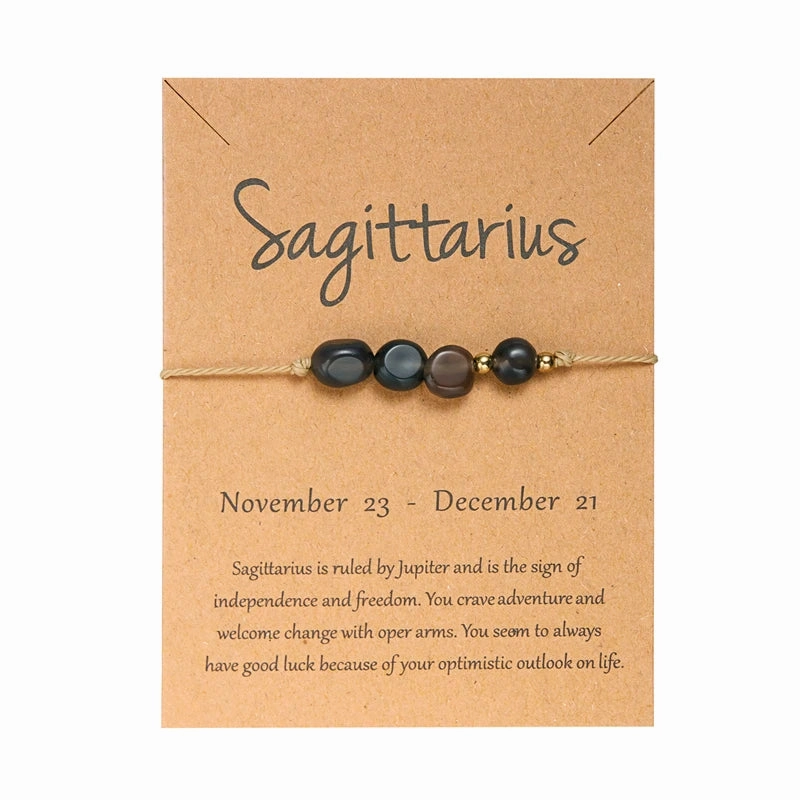 New Trendy 12 Constellation Couple Bracelets For Women Natural Stone Hand Woven Rope Bracelet Aries Taurus Friendship Jewelry