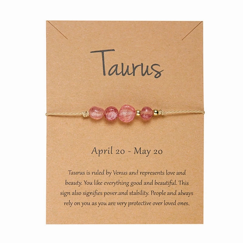 New Trendy 12 Constellation Couple Bracelets For Women Natural Stone Hand Woven Rope Bracelet Aries Taurus Friendship Jewelry