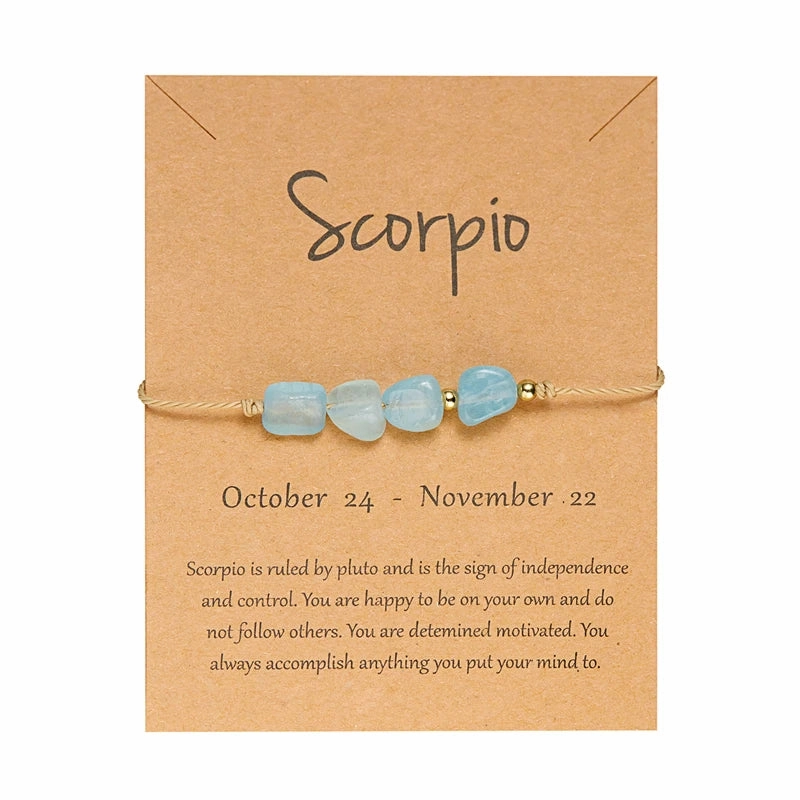 New Trendy 12 Constellation Couple Bracelets For Women Natural Stone Hand Woven Rope Bracelet Aries Taurus Friendship Jewelry