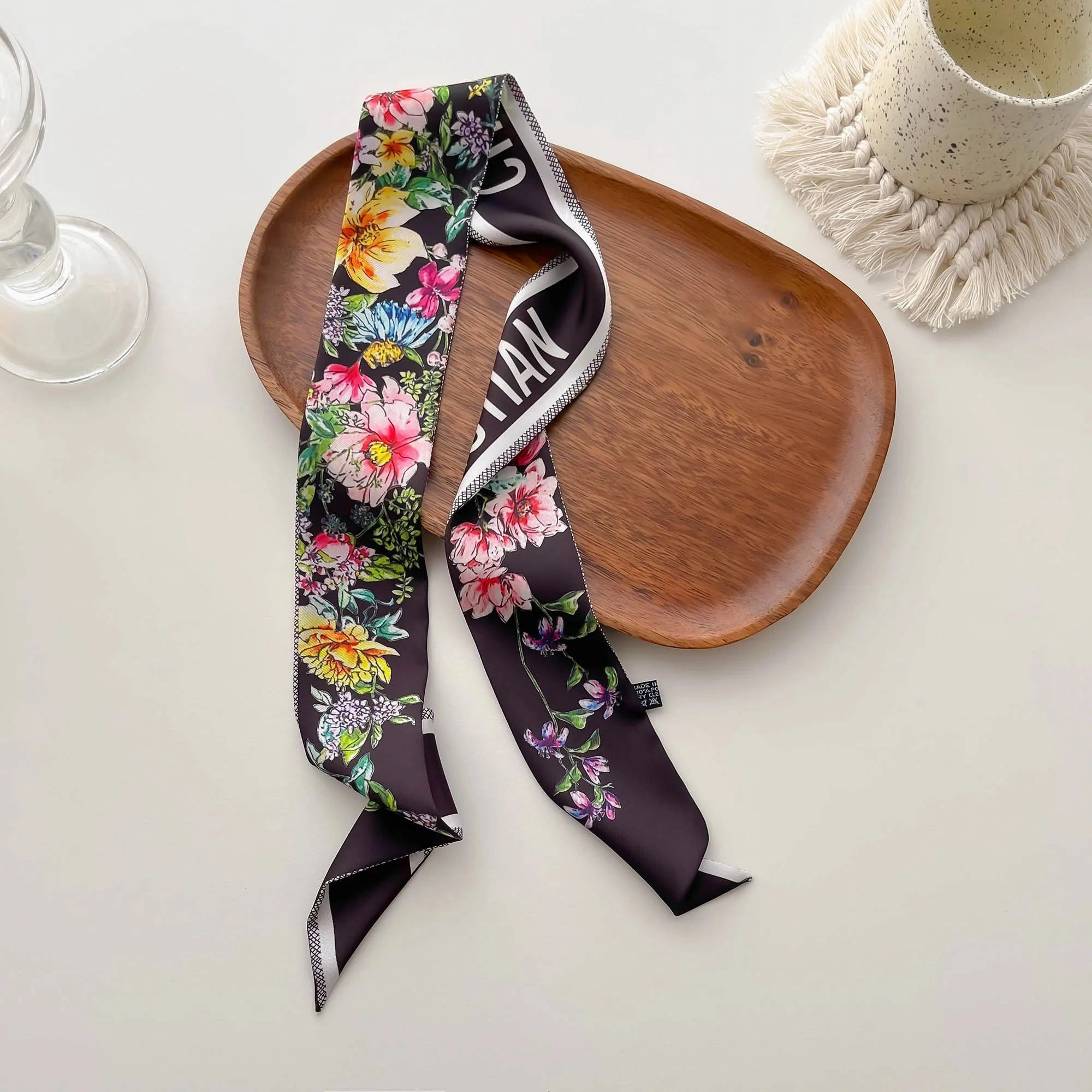 New Twill Silk Scarf D Home Silk Scarf Tied Bag Ribbon Headband High-end Gift