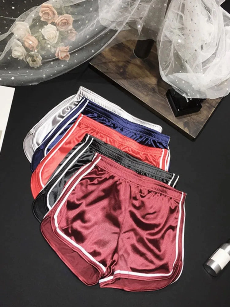 New Women Shorts Summer Silk Slim Beach Casual White Edge Shorts