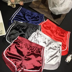 New Women Shorts Summer Silk Slim Beach Casual White Edge Shorts