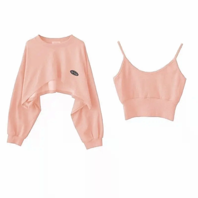 New Women Solid Color O-neck Long Sleeve Hoodie Sweatshirt Slouchy Pullover Jumper Tops for Effortless Street Style