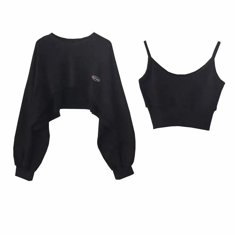 New Women Solid Color O-neck Long Sleeve Hoodie Sweatshirt Slouchy Pullover Jumper Tops for Effortless Street Style