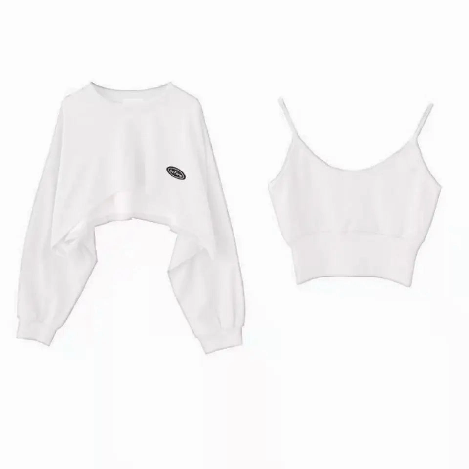 New Women Solid Color O-neck Long Sleeve Hoodie Sweatshirt Slouchy Pullover Jumper Tops for Effortless Street Style