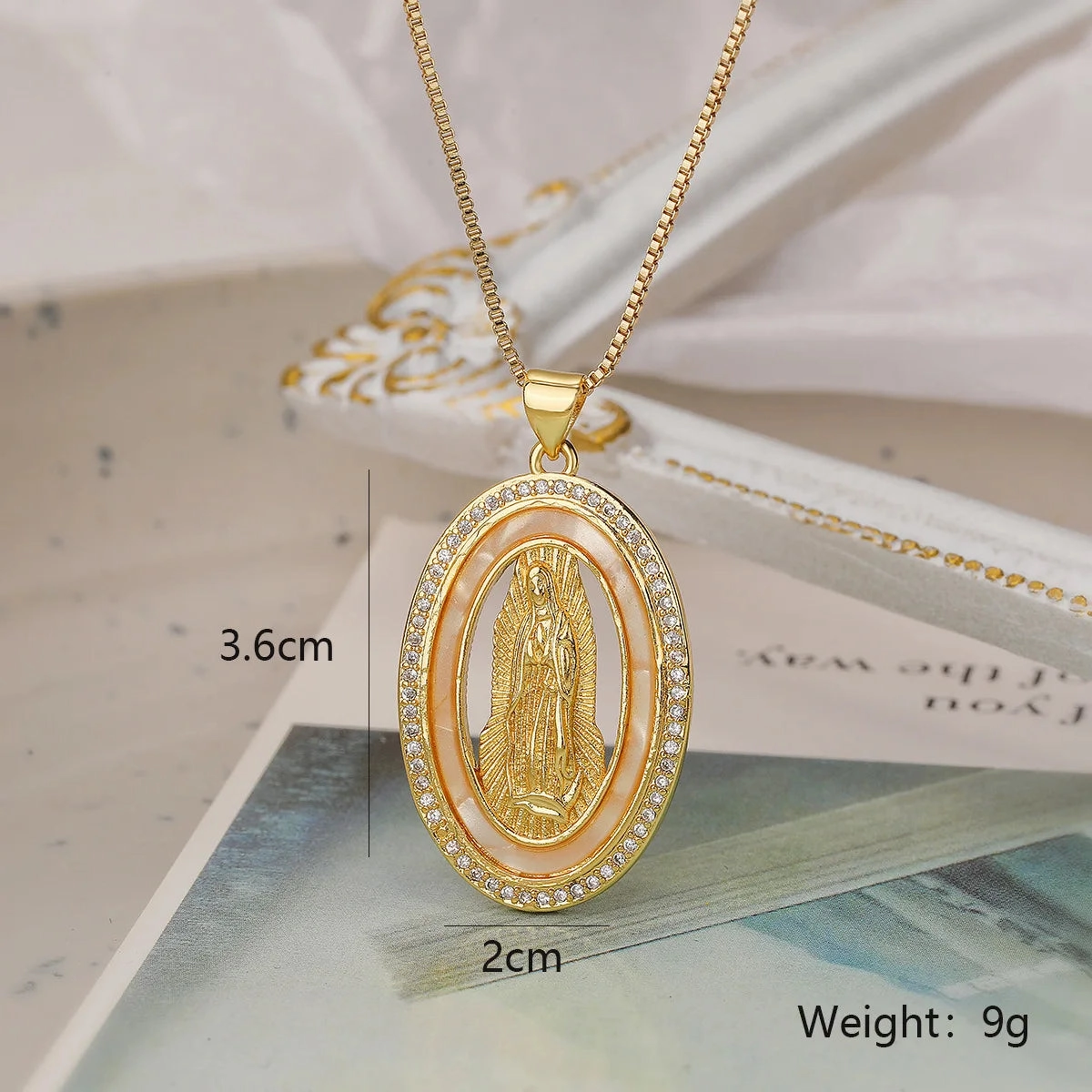 NEWBUY High Quality Women's Religious Jewelry Virgin Mary Pendant Necklace